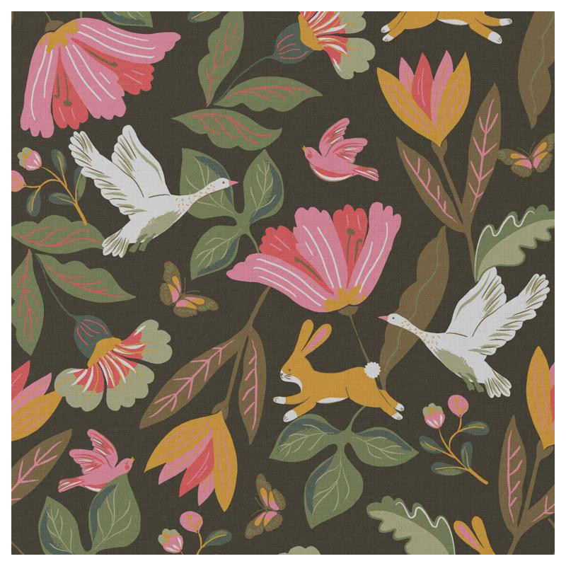 Algodón estampado NORFOLK Cacao / Café